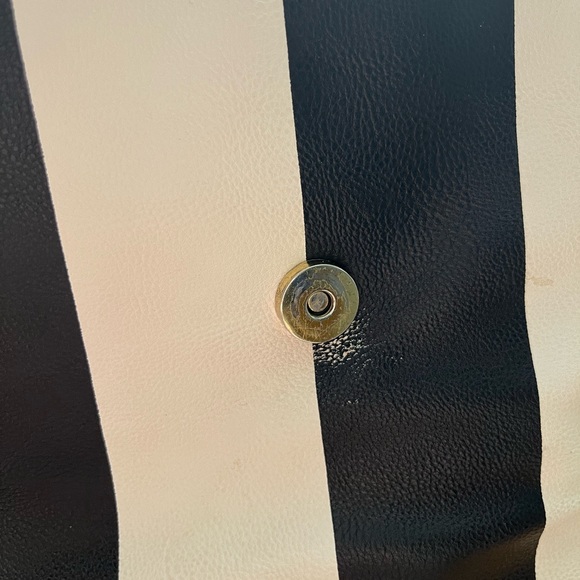 BETSEY JOHNSON- Black and White Stripped Bow Backpack - Picture 3 of 6